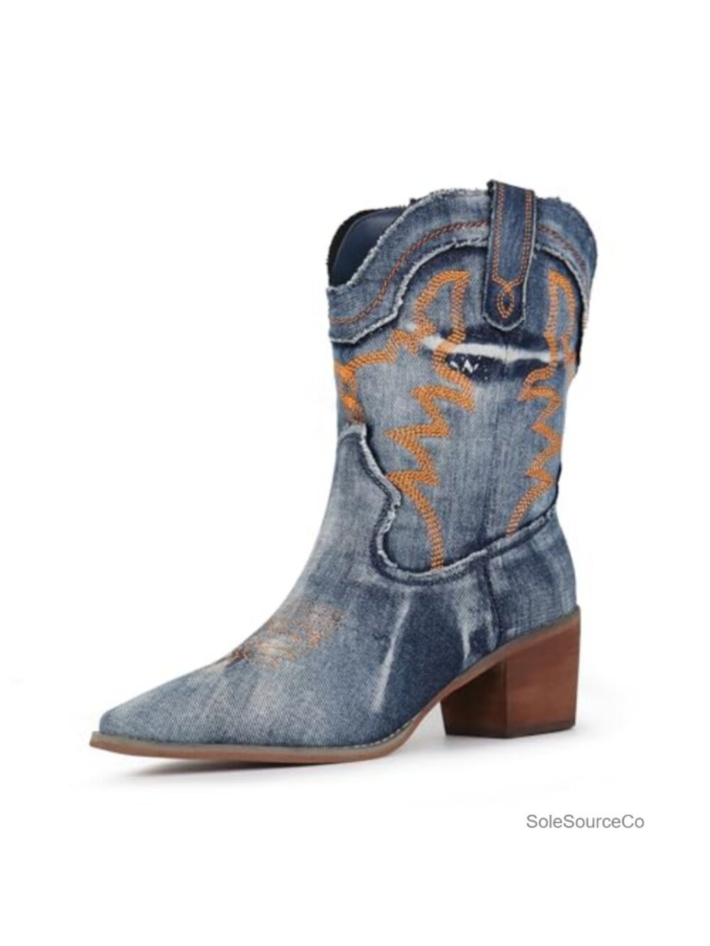 Women's Embroidered Cowboy Ankle Boots